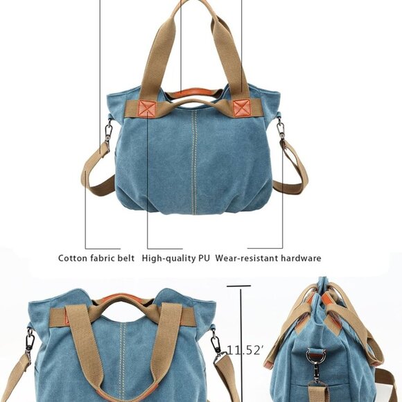 Women Ladies Bags Vintage Hobo Canvas Daily Purse Shoulder Tote Shopper Handbag - Picture 2 of 7